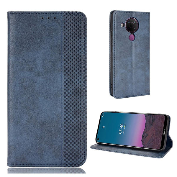 Alpha Nokia 5.4 nahkainen läppäkotelo - Sininen Blue