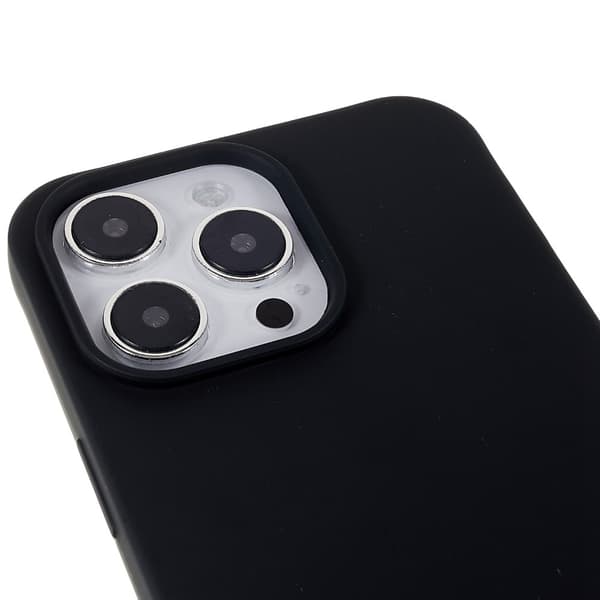 Mat fleksibelt cover iPhone 15 Pro Max Case Drop Resistant Phone Case med bred nøglesnor - Sort Black