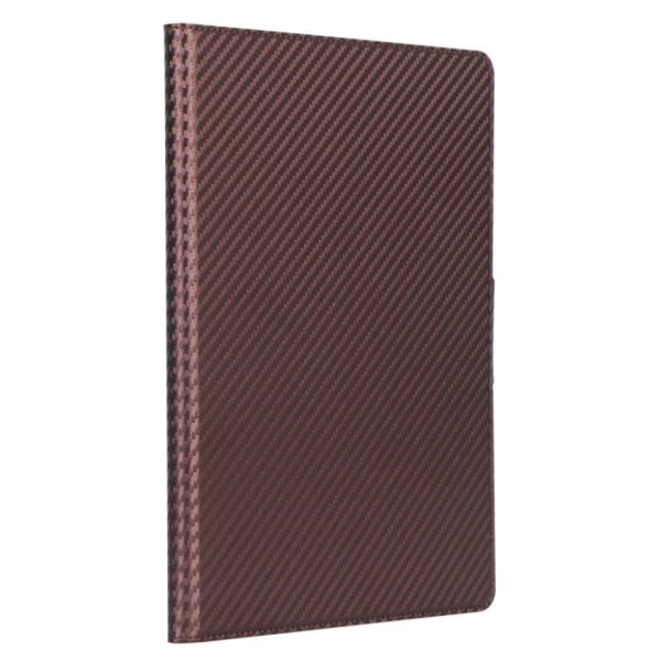 Lenovo Tab E10 carbon fiber leather case - Brown Brun
