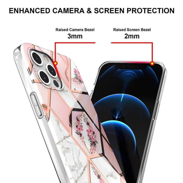 Marble design iPhone 12 Pro / iPhone 12 cover - Blomst Multicolor