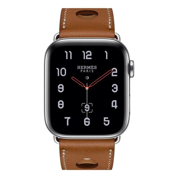 Apple Watch Series 4 44mm Tre Huller ægte læder Urrem - Brun Brown