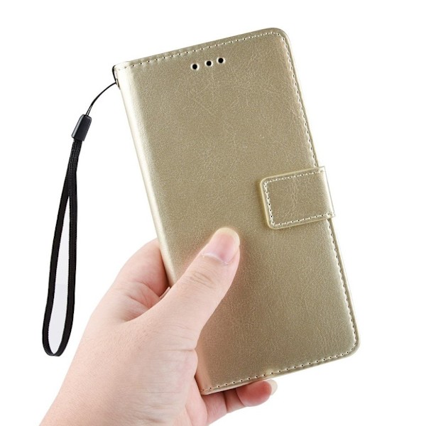 Crazy Horse Samsung Galaxy A50 læder etui - Guld Gold