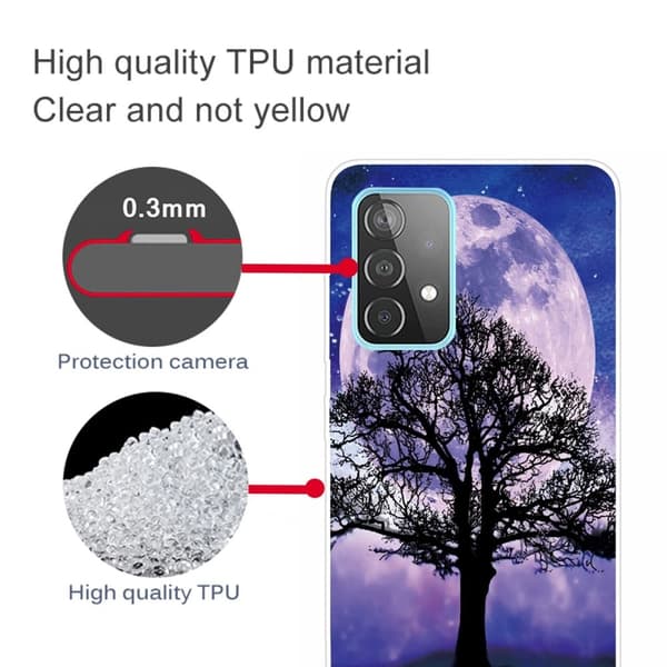 Deco Samsung Galaxy A73 Suojakotelo - Puu And Moon Purple