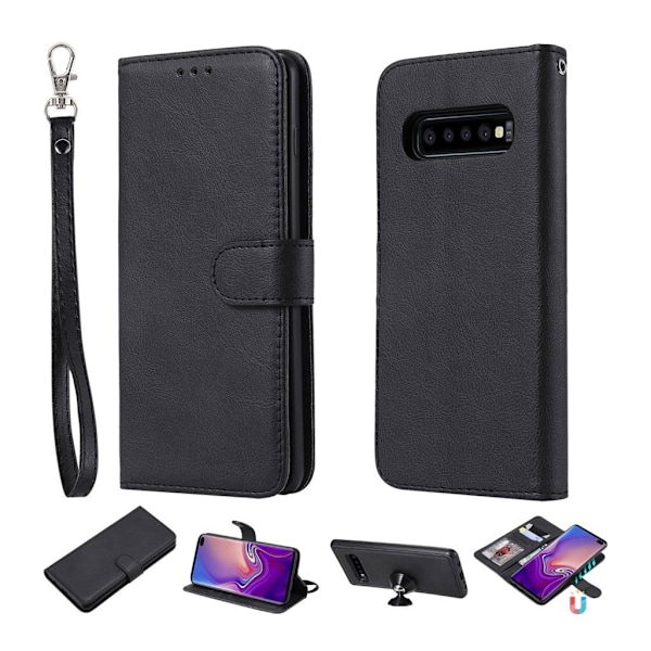 Samsung Galaxy S10 Plus dæk mønster hybrud etui - Sort Black