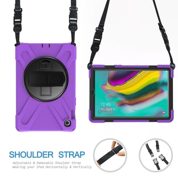Samsung Galaxy Tab S5e 360 Graders X-Shape Silikon Combo Etui - Lilla Purple