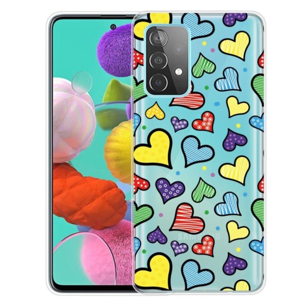 Deco Samsung Galaxy A72 5G etui - hjerter Multicolor