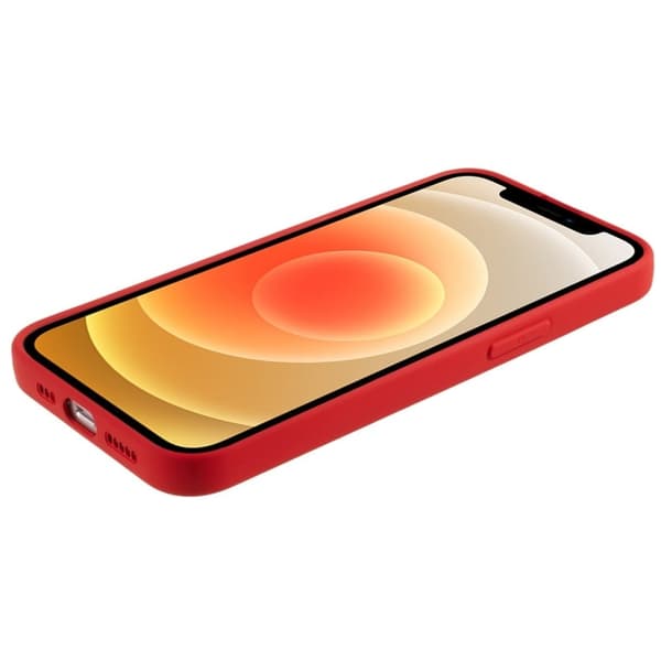 Mikrokuituvuorattu pehmeä kuminen puhelimen kuori iPhone 11 - Punainen Red