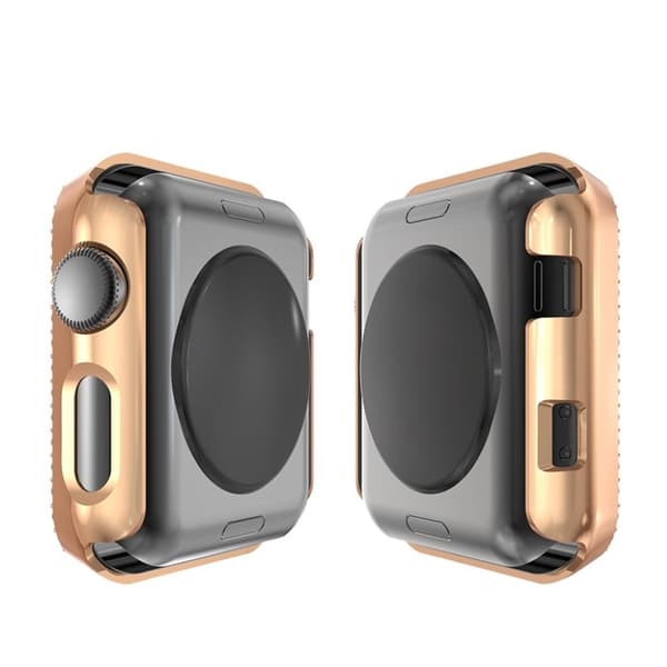 Apple Watch Series 3/2/1 38 mm strassram med dubbla rader - Roséguld Rosa