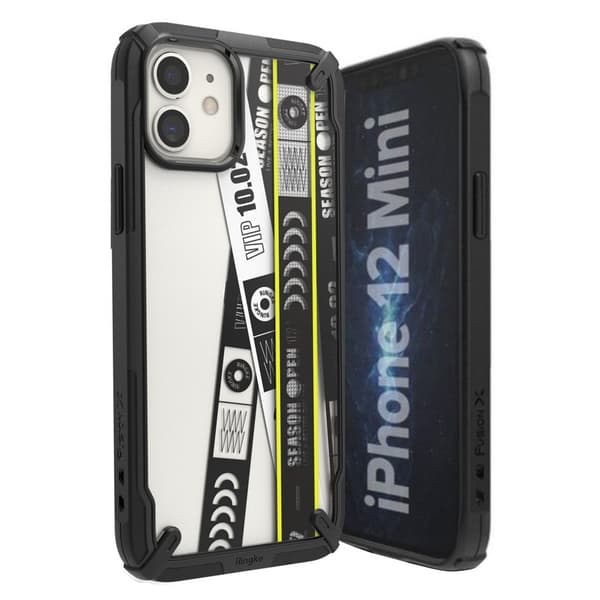Ringke FUSION X DESIGN - iPhone 12 mini - Biljettband Svart