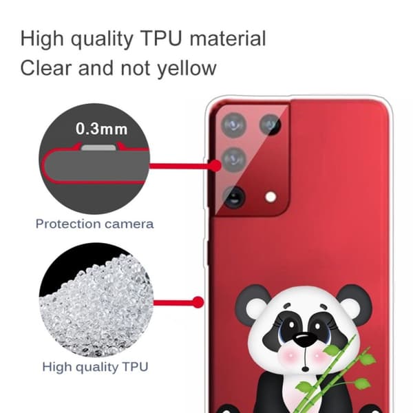 Deco Samsung Galaxy S21 Ultra 5G skal - Panda Håller I Bambu Svart