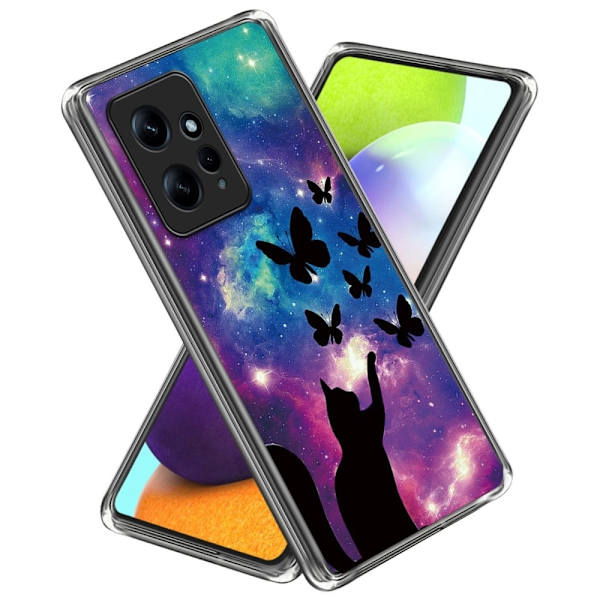 Deco Xiaomi Redmi Note 12 cover - Kat Og Sommerfugle Blue