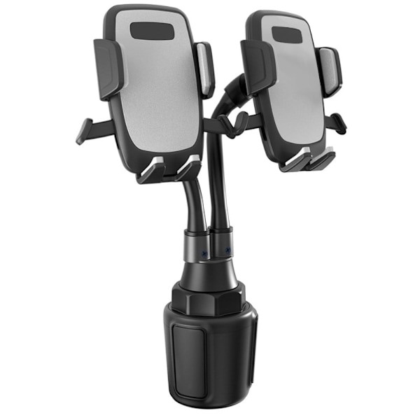 Universal telefonholder med dobbeltklips - Sort Black