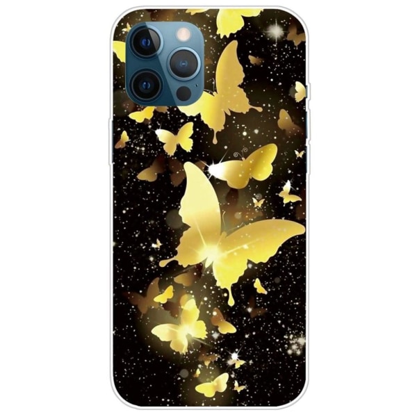 Deco iPhone 14 Pro Max skal - Guldfärgade Fjärilar Guld