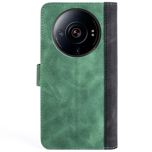 Tvåfärgat Xiaomi 12S Ultra fodral i läder - Grön Grön