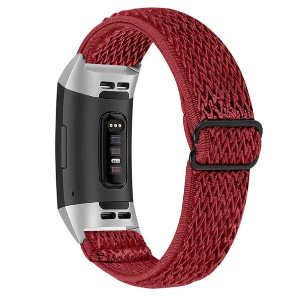 Fitbit Charge 4 / Charge 3 nailonista valmistettu joustava kellonhihna - Punainen Red