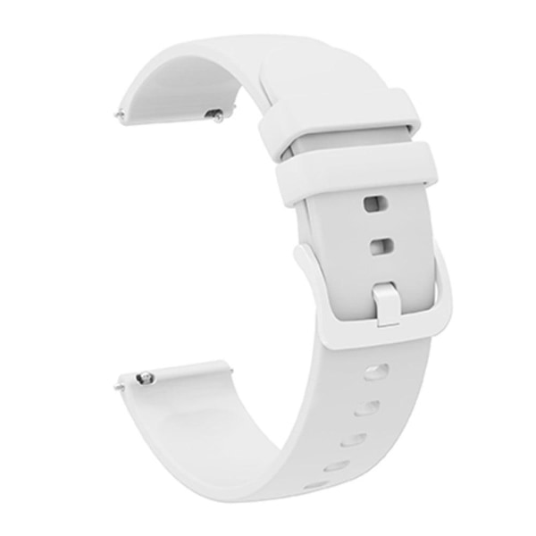 22mm Universal solid color silicone watch strap - White White