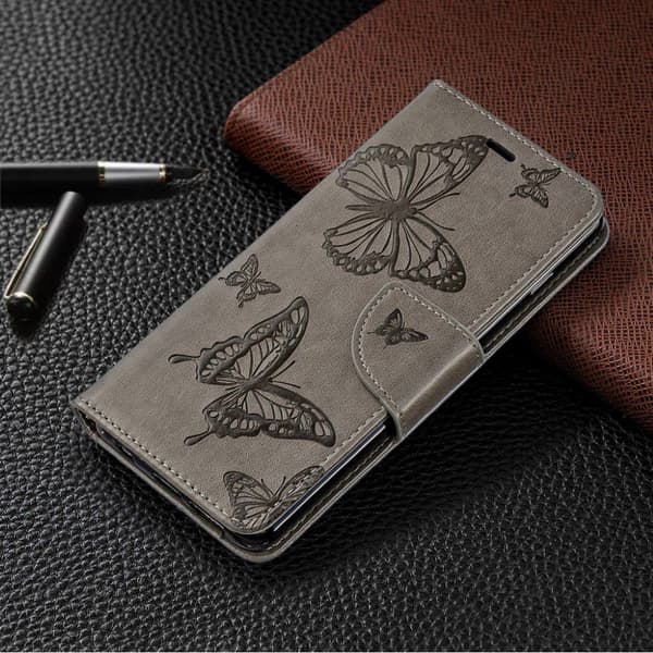 Butterfly Samsung Galaxy S10 veske - Grå Silver grey