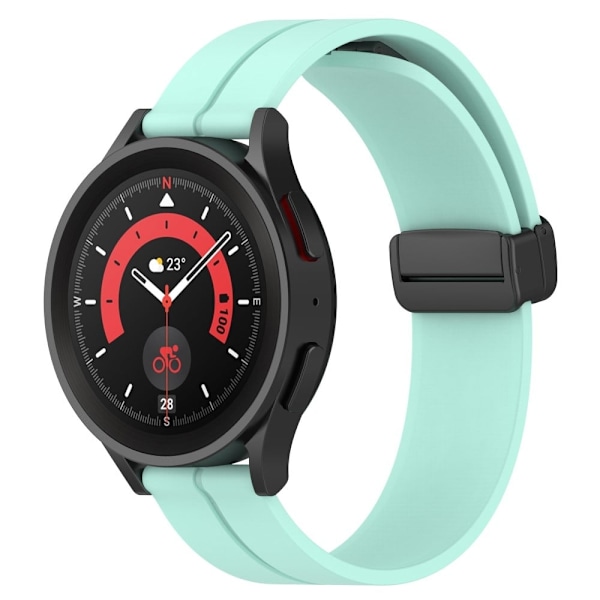 20 mm universellt klockarmband i silikon med magnetiskt vikbart spänne - Teal Grön Grön