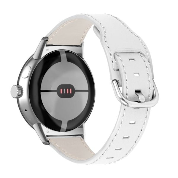 Google Pixel Watch Cowhide ekte lærrem - Hvit White