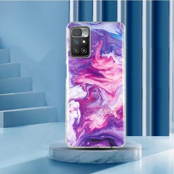 Marble Xiaomi Redmi Note 11 / 10 Prime / 10 Suojakotelo - Punainen Multicolor