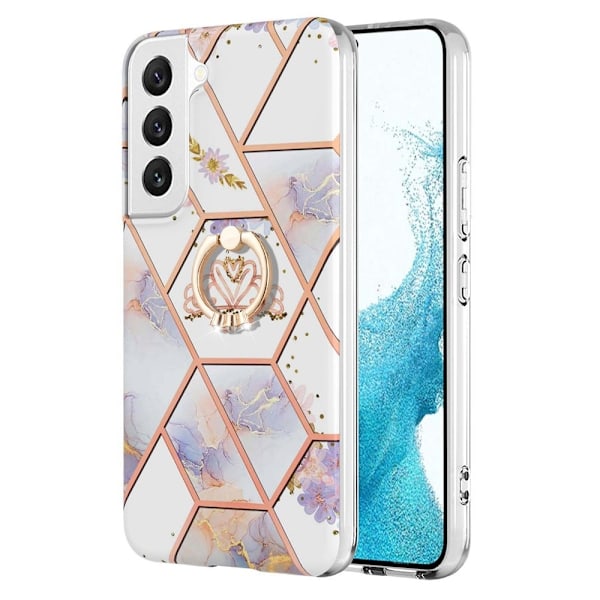 Marble Patterned Suojakuori With Ring Holder For Samsung Galaxy S22 - Kruunu Multicolor