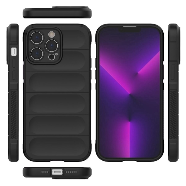 Pehmeä kahva muotoiltu kuori iPhone 14 Pro Max - Tummanharmaa Silver grey