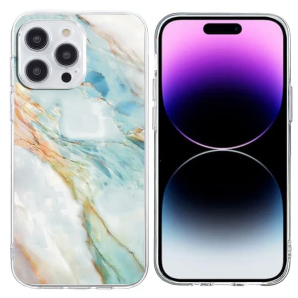 Vibe iPhone 15 Pro cover - Oliemaleri Marmor Blue