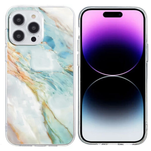 Vibe iPhone 15 Pro skal - Oljemålning Marmor Blå