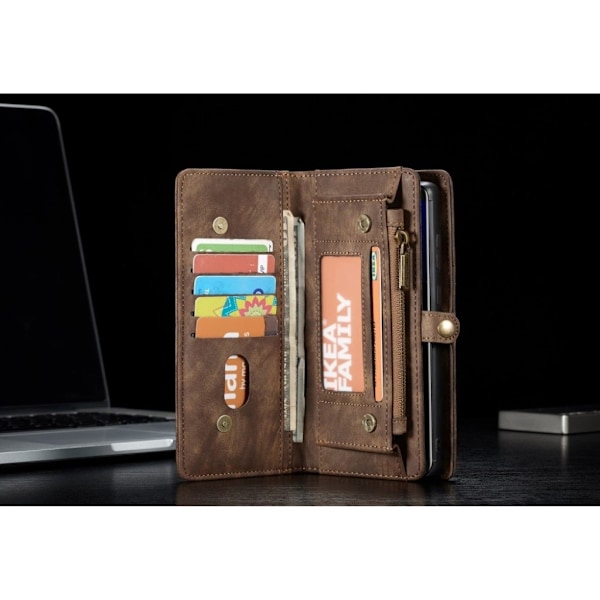 CaseMe Samsung Galaxy Note 20 vetoketjullinen lompakkokotelo - Ruskea Brown