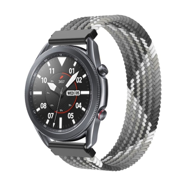 Samsung Galaxy Watch 3 (45mm) elastic nylon watch strap - Gradie Silver grey