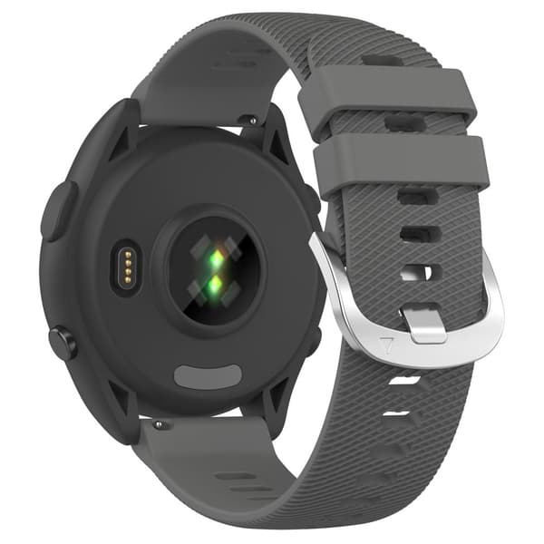 Garmin Forerunner 256 tvärrandig silikonrem - Mörkgrå Silvergrå