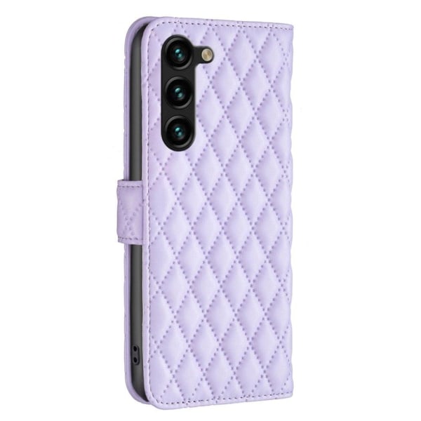 Rhombus mat Samsung Galaxy S23 Plus flip etui - Lilla Purple