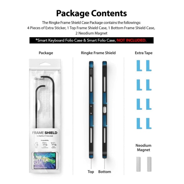 Ringke Ringke Frame Shield iPad Pro 11inch (1st & 2nd) - Musta Black