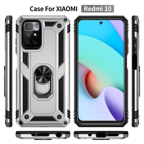 Bofink Combat Xiaomi Redmi 10 Suojakotelo - Hopea Silver grey
