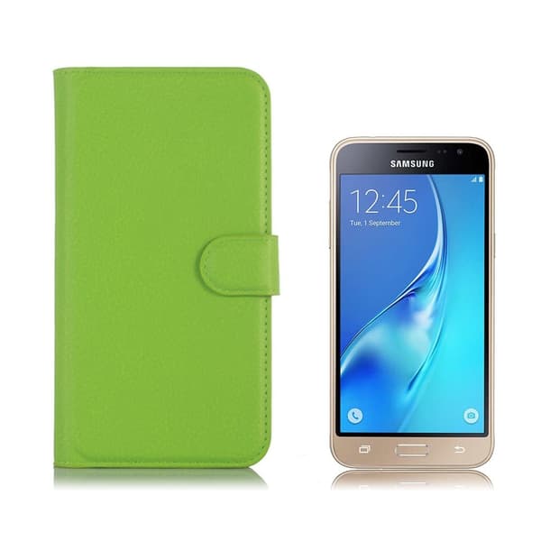 Samsung Galaxy J3 (2016) / J3 enkelt læder-etui - Grøn Green