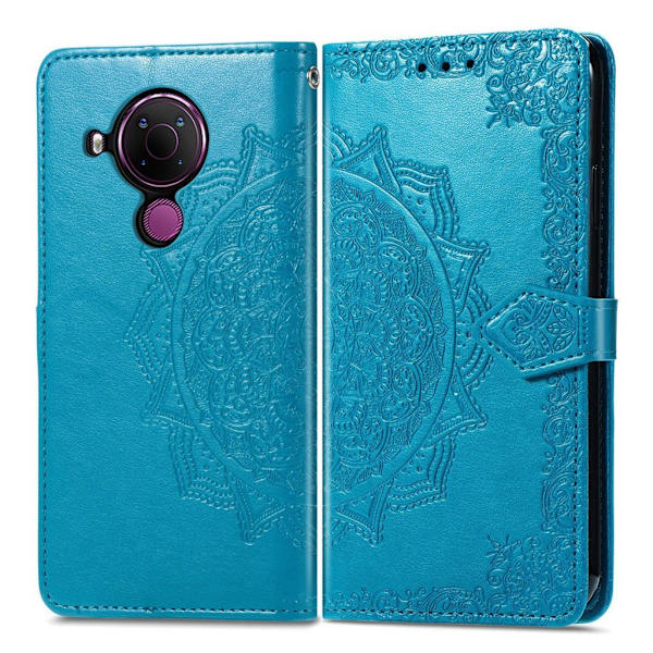 Mandala Nokia 5.4 Flip Etui - Blå Blue