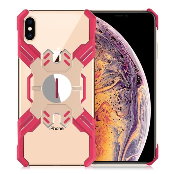 iPhone Xs Max heroes series X-format metallfodral - Guld / Röd multifärg