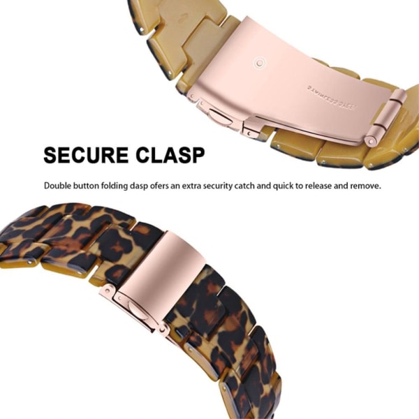 20mm Huawei Watch GT 2 42mm / Watch 2 hartsikellon hihna ruostumattomasta teräksestä valmistetulla soljella - Leopardi Brown