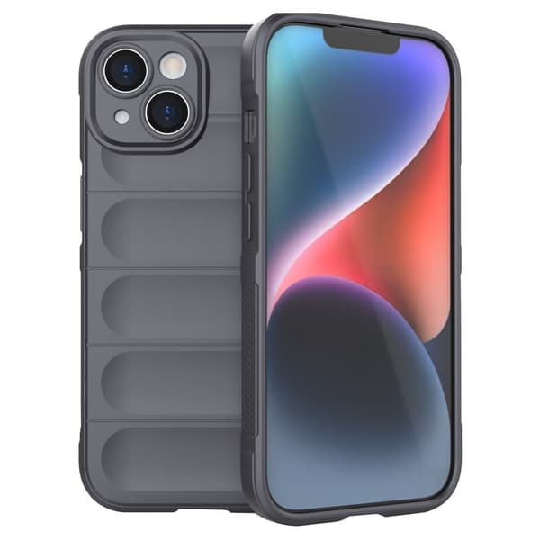 Pehmeä kahva muotoiltu kuori iPhone 15 Plus - Tummanharmaa Silver grey