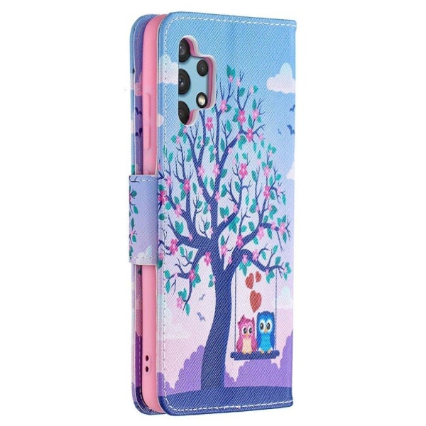 Wonderland Samsung Galaxy A32 Flip Etui - Træ og Ugler Multicolor