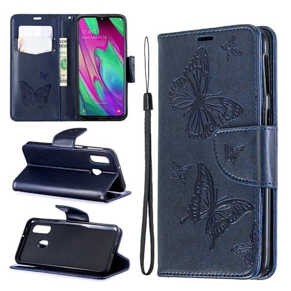 Butterfly Samsung Galaxy A40 kotelot - Sininen Blue