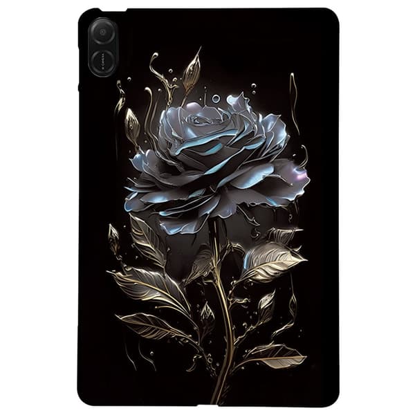 Honor Pad X8a Flexible Case Mønster print Slim Tablet Cover - Sort Rose Black