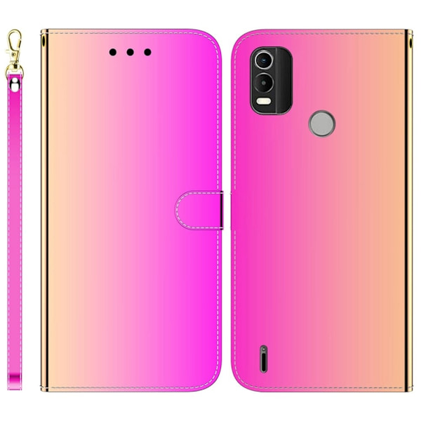 Mirror Nokia C21 Plus flip-etui - Rose Pink