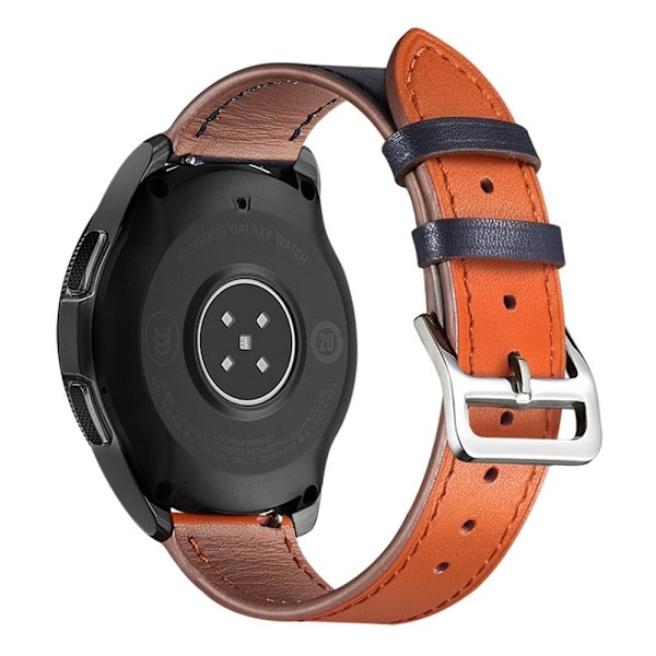 22 mm Universal klockarmband i äkta läder - Orange / Indigo Orange