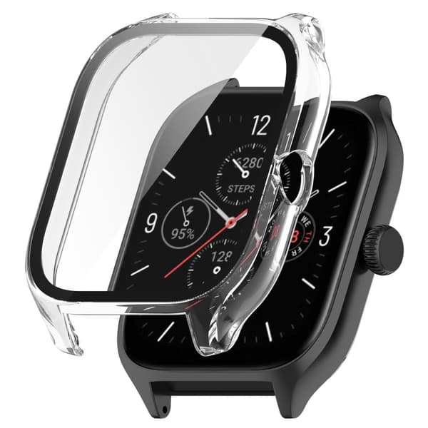Amazfit GTS 4 cover with tempered glass screen protector - Transparent Transparent