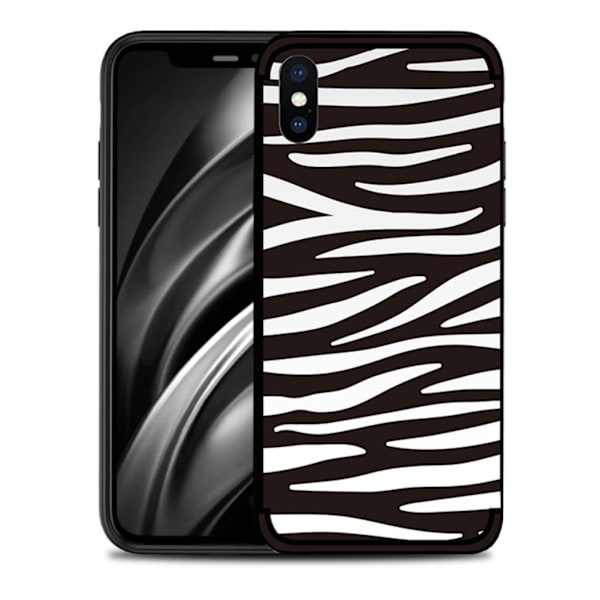 NXE iPhone Xs Max soft case med præget mønster - Zebrastribe Multicolor