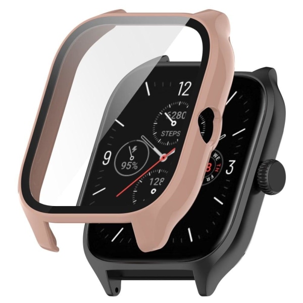 Amazfit GTS 4 cover med skærmbeskyttelse af hærdet glas - Sakura Pink Pink