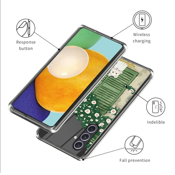 Deco Samsung Galaxy A54 Etui - Oil Maleri Kat Green