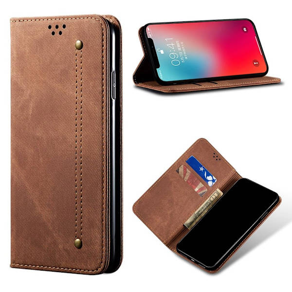 Jeans iPhone 12 Pro Max flip case - Ruskea Brown