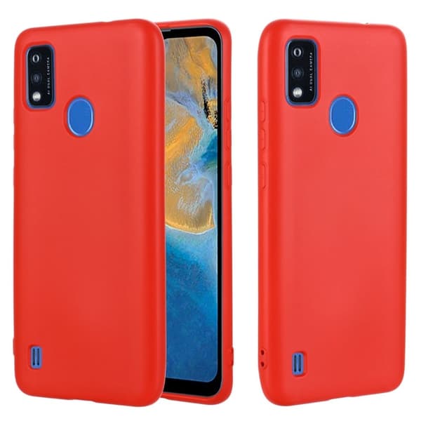 Matt flytende silikondeksel for ZTE Blade A51 - Rød Red